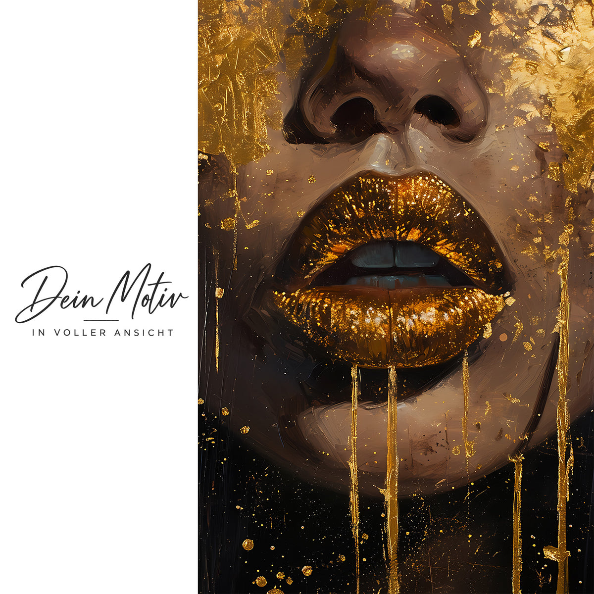 Acrylglas Wandbild - Gold Lips