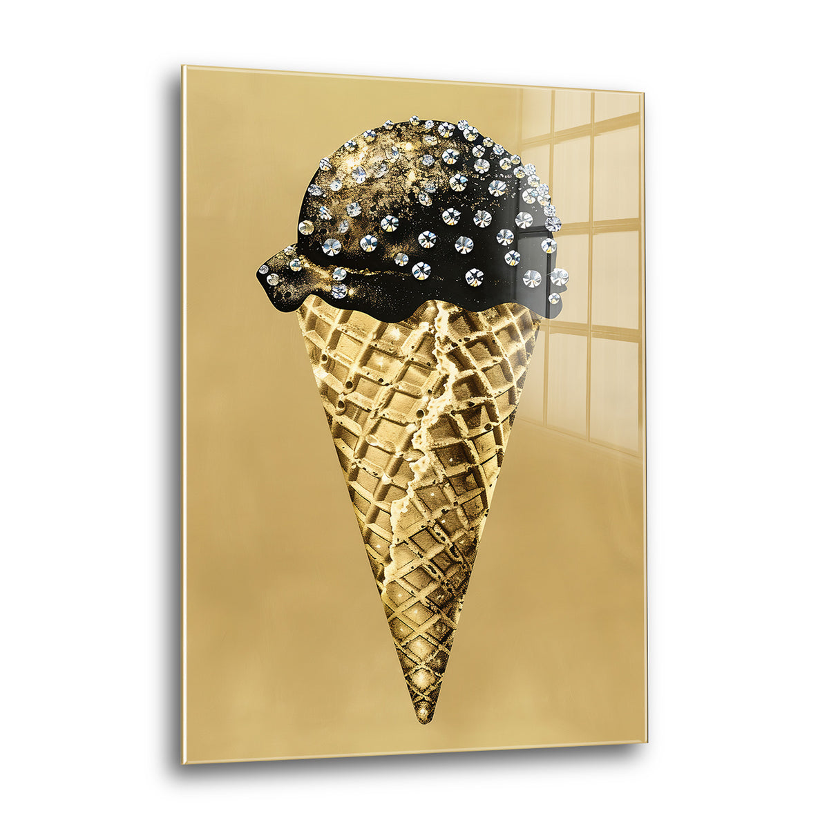 Acrylglas Wandbild - Golden Ice Cream