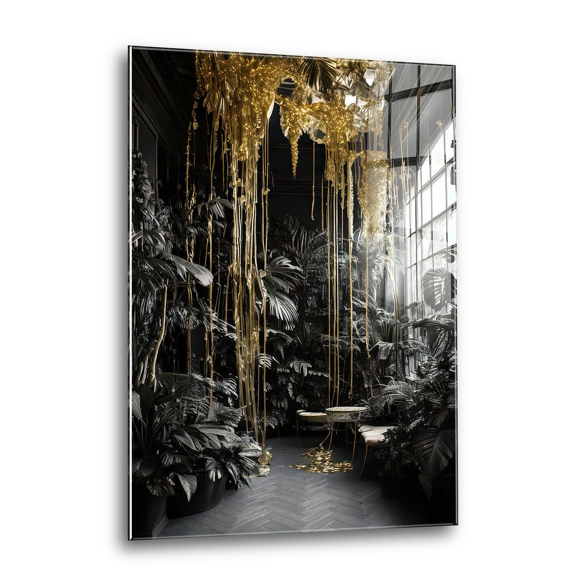 Acrylglas Wandbild - Golden Plant