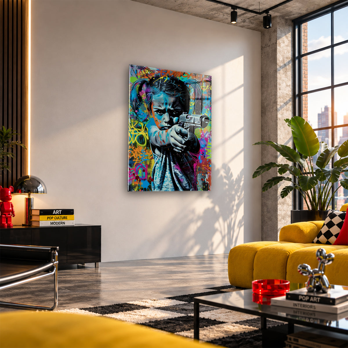 Acrylglas Wandbild - Girl Gun