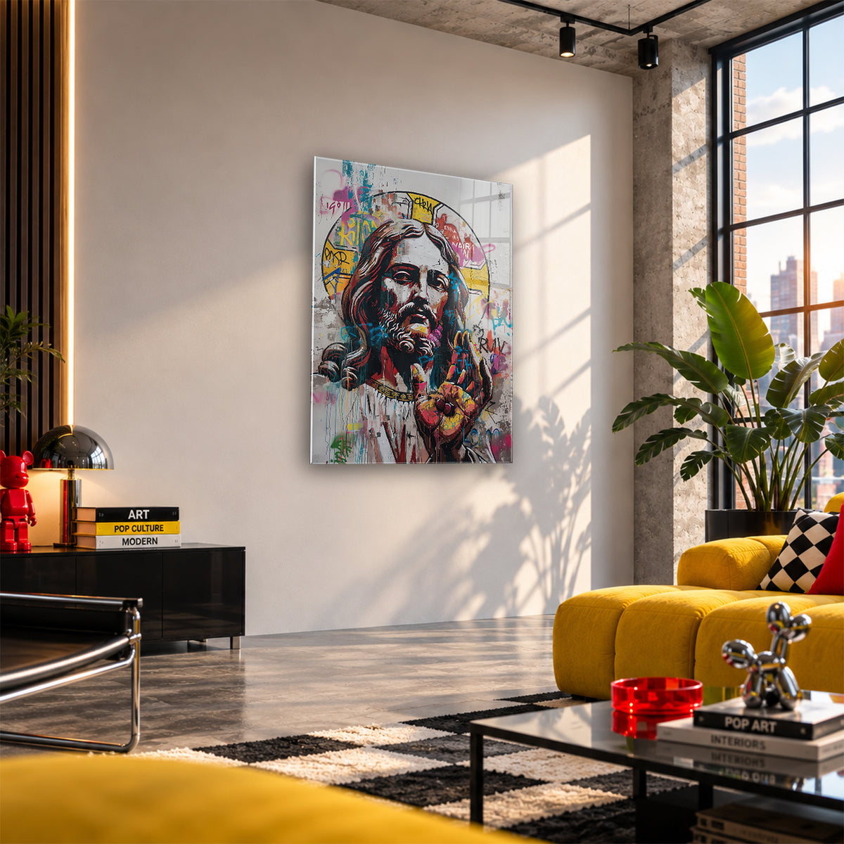 Acrylglas Wandbild - Grafik Jesus