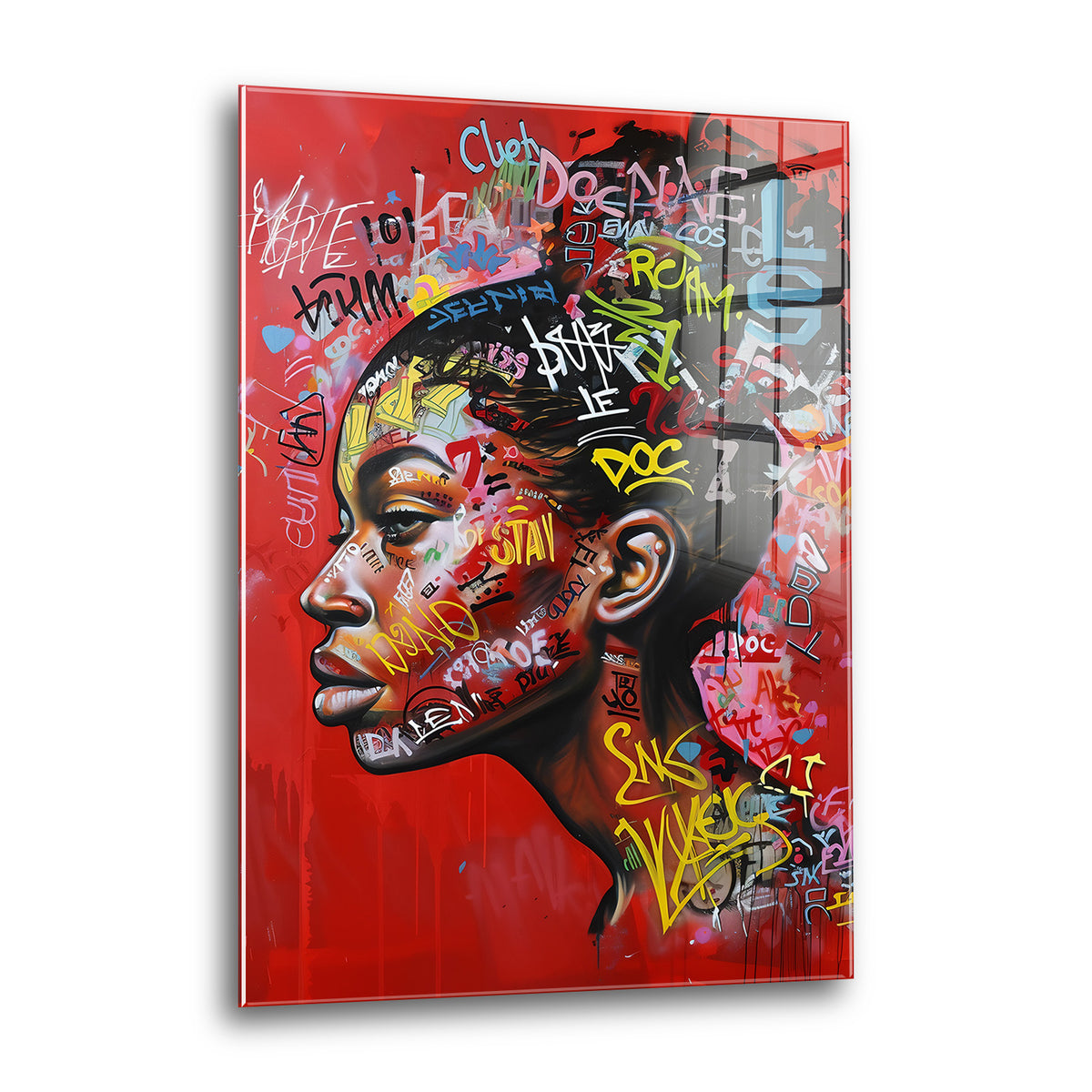 Acrylglas Wandbild - Graffiti Woman