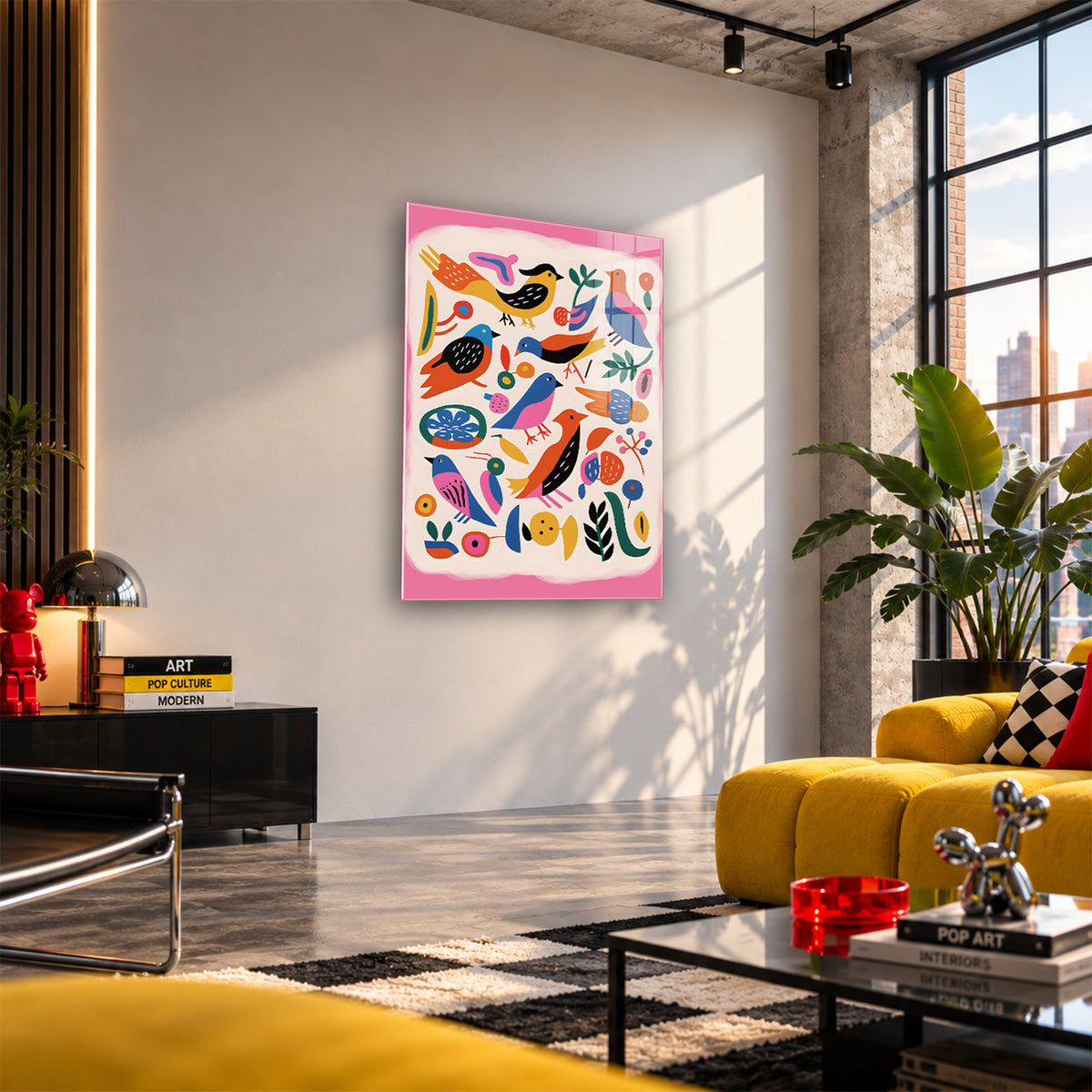 Acrylglas Wandbild - Colorful Birds