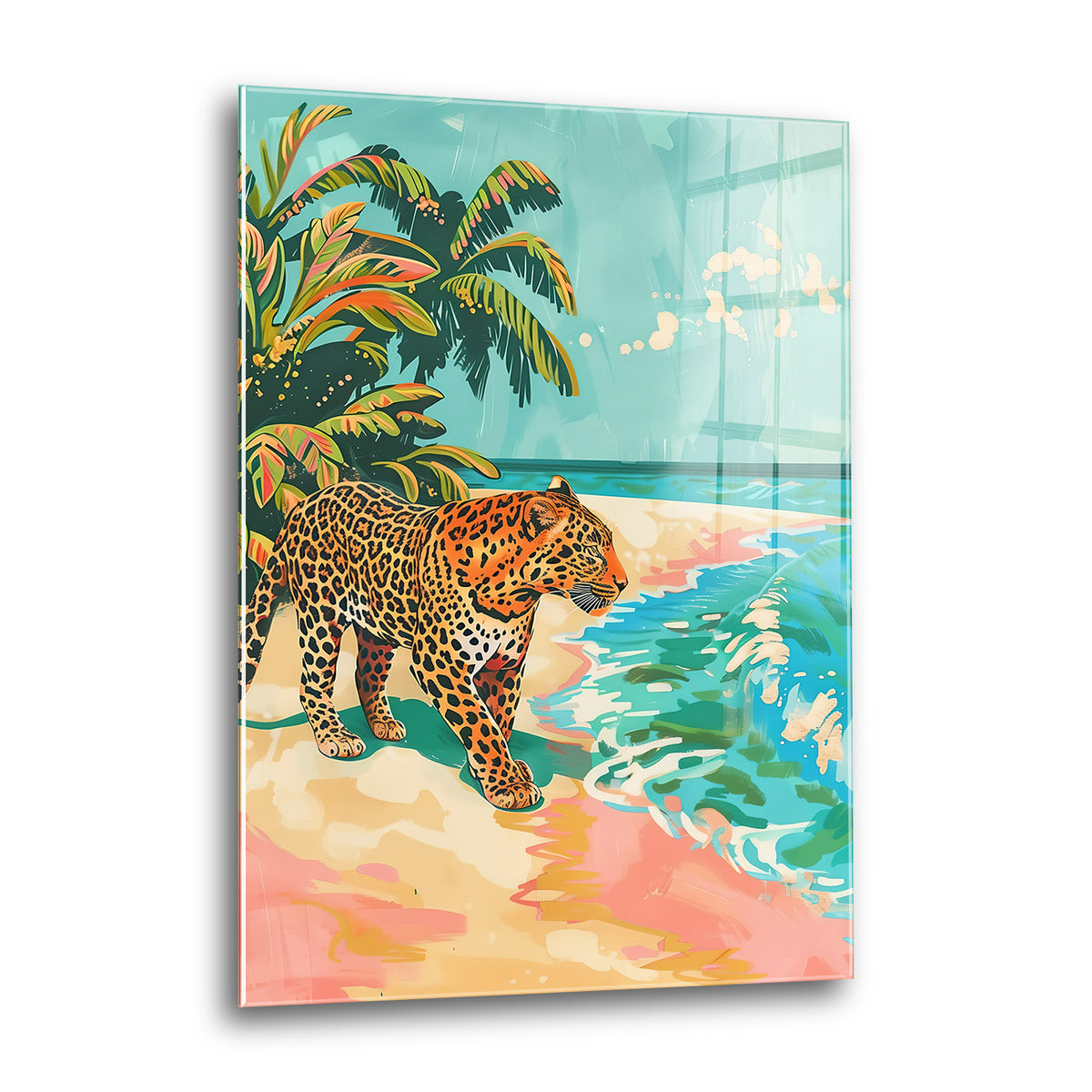 Acrylglas Wandbild - Beach Leopard