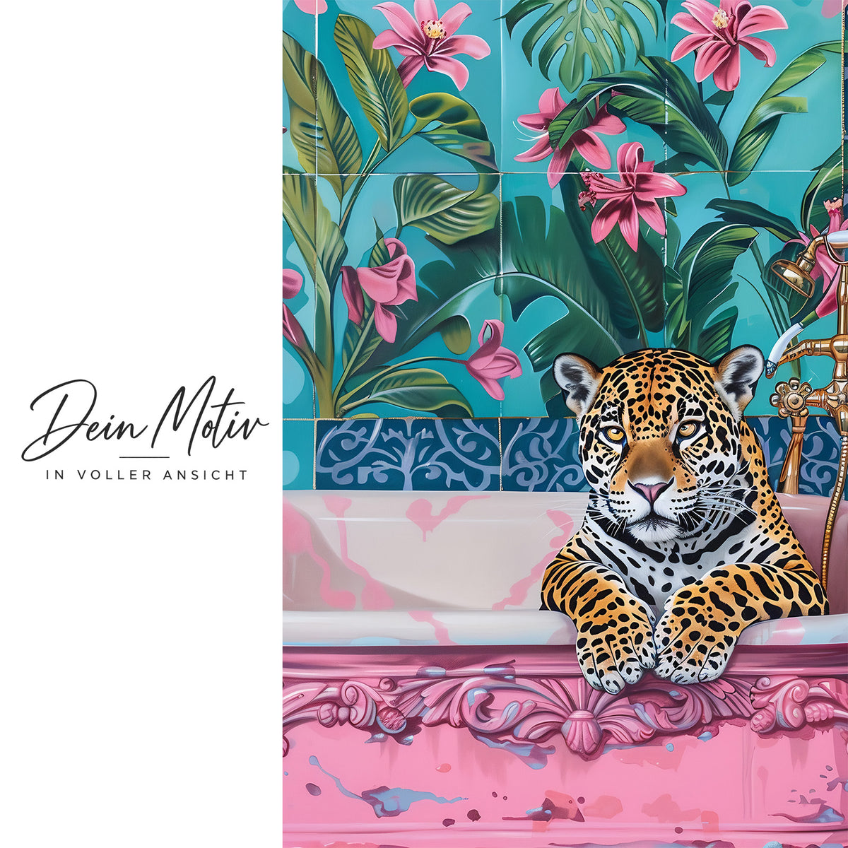 Acrylglas Wandbild - Bathing Leopard