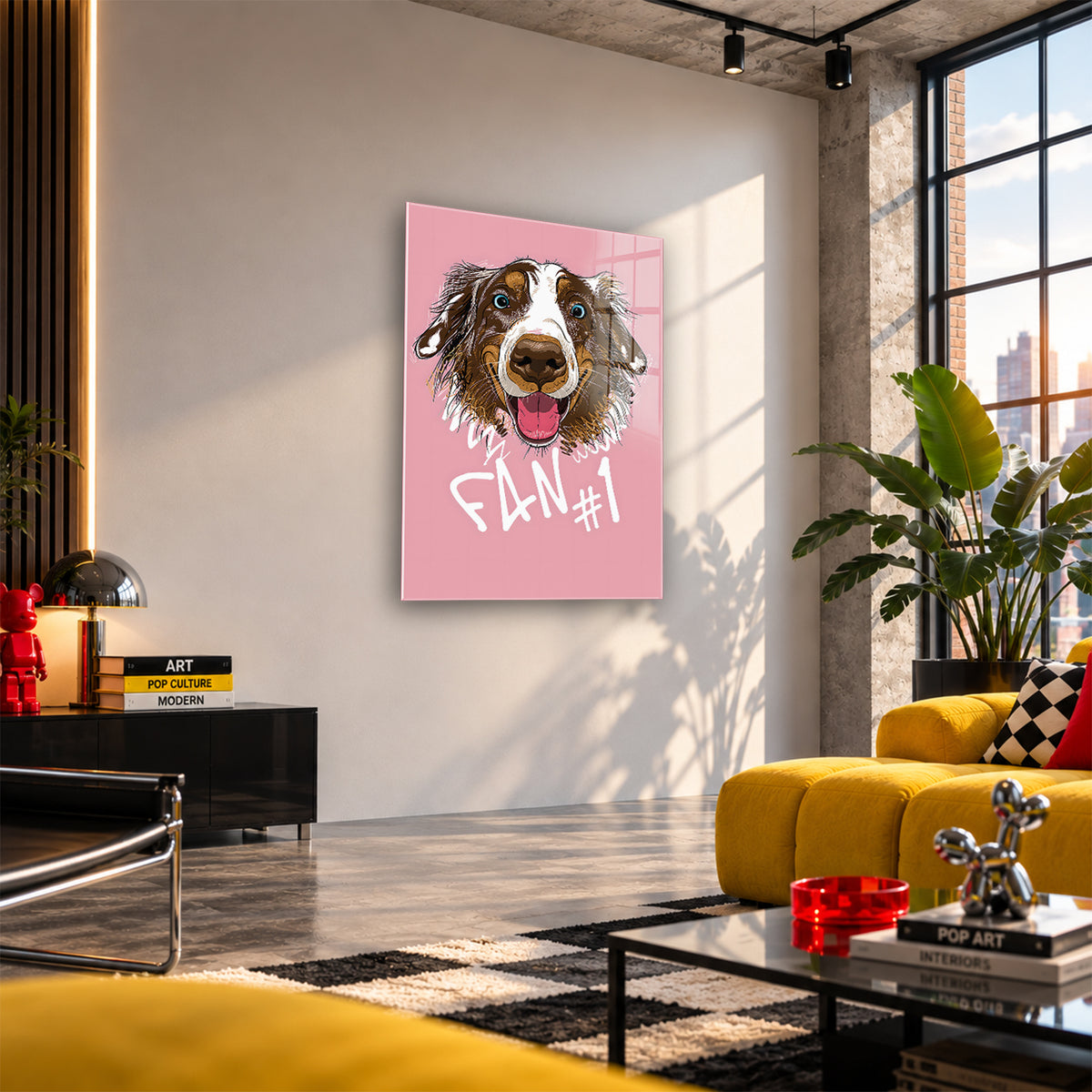 Acrylglas Wandbild - Fan Dog