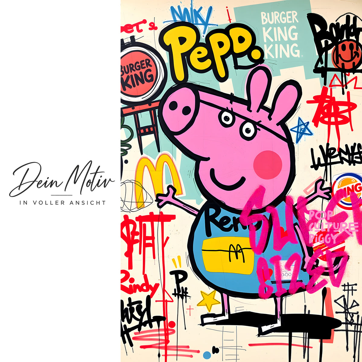 Acrylglas Wandbild -Pink Pig