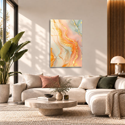 Acrylglas Wandbild - Orange Waves