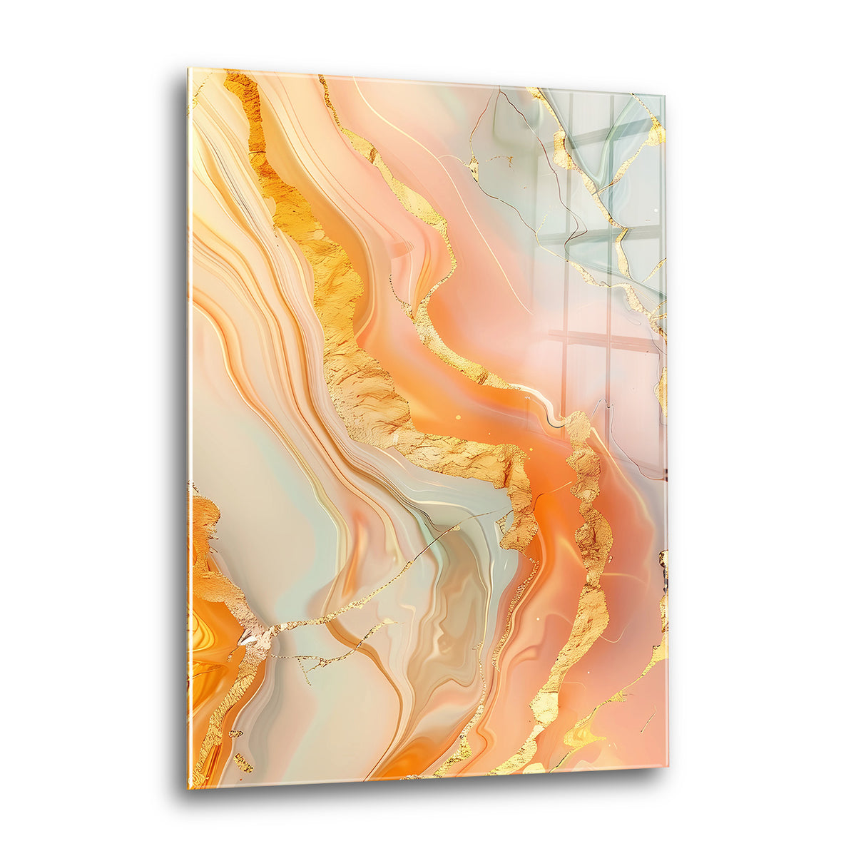 Acrylglas Wandbild - Orange Waves
