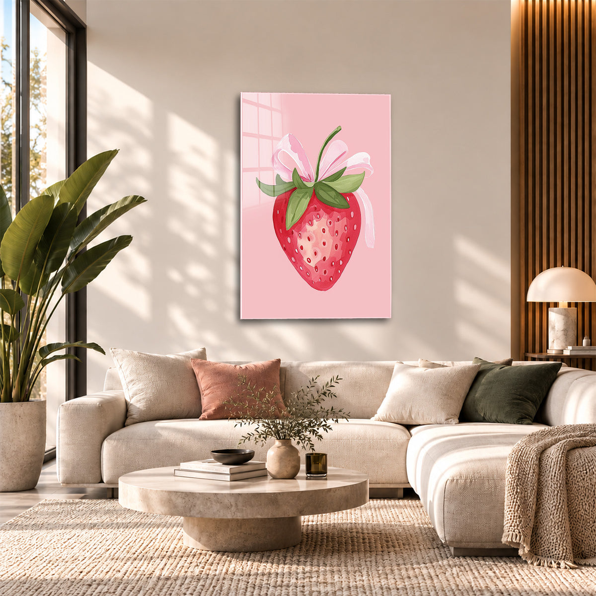 Acrylglas Wandbild - Pink Strawberry