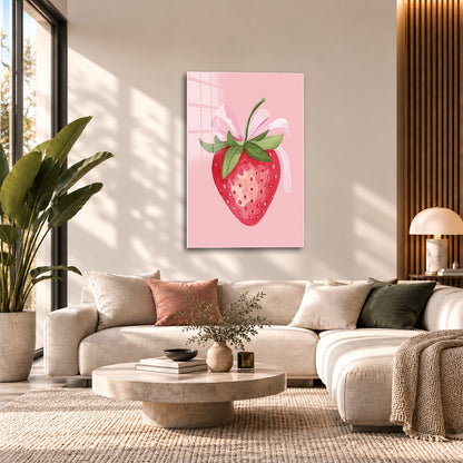 Acrylglas Wandbild - Pink Strawberry