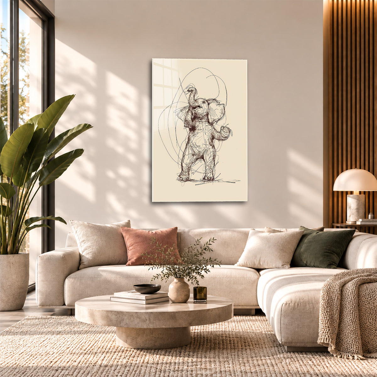 Acrylglas Wandbild - Elephant Lines