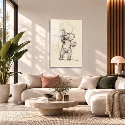 Acrylglas Wandbild - Elephant Lines