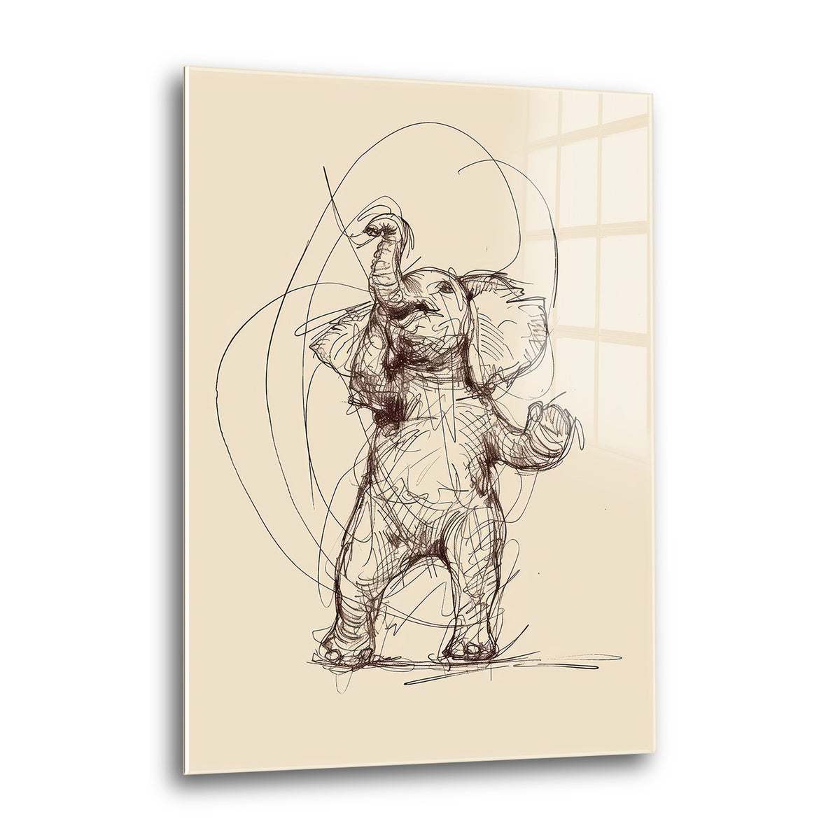 Acrylglas Wandbild - Elephant Lines