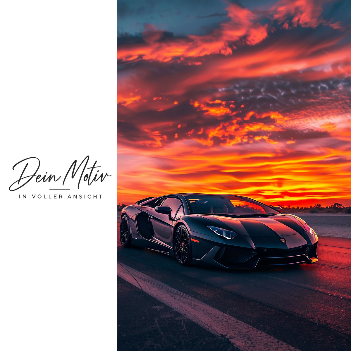 Acrylglas Wandbild - Hyper Car Sunset