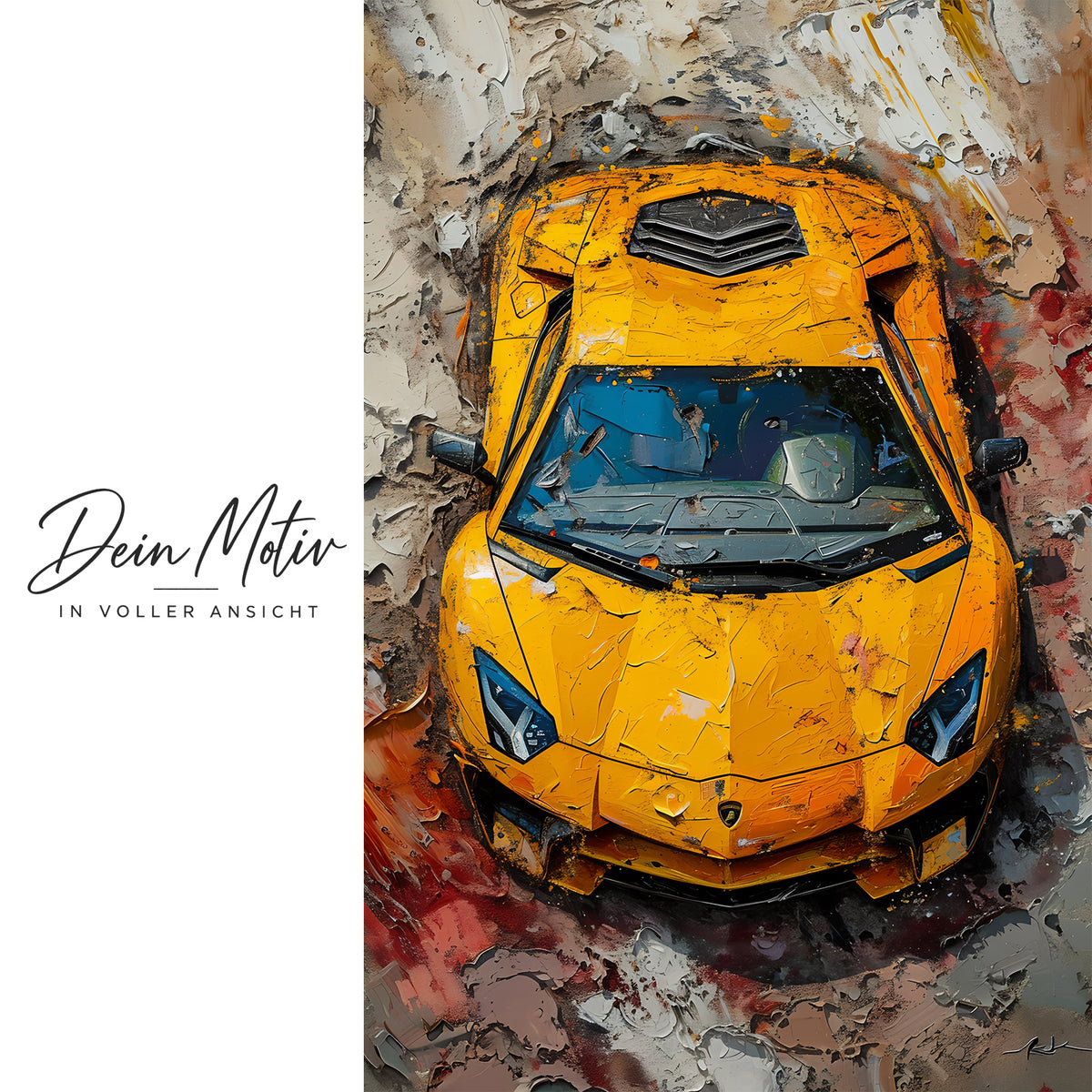 Acrylglas Wandbild - Yellow Car Paint