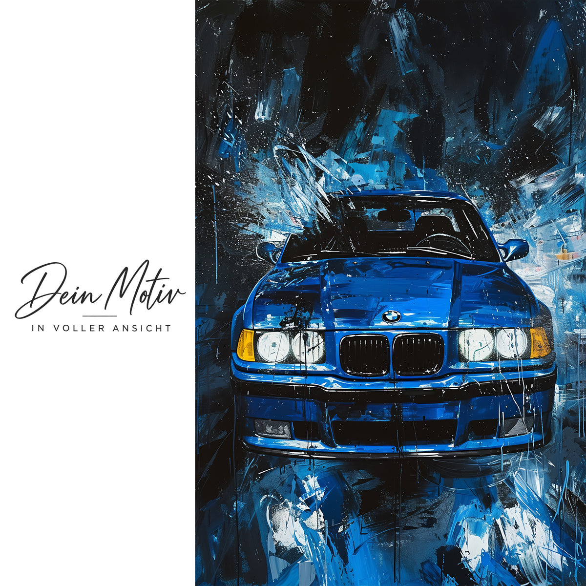 Acrylglas Wandbild - Blue Car Paint