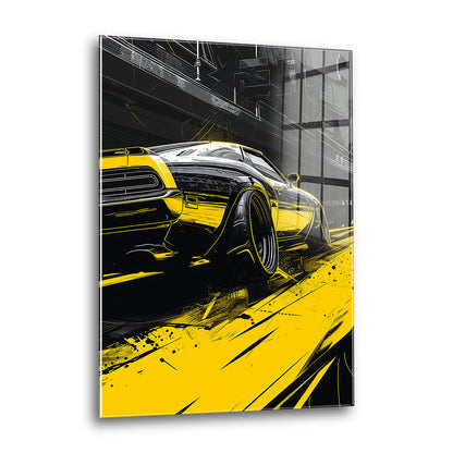 Acrylglas Wandbild - Yellow Race