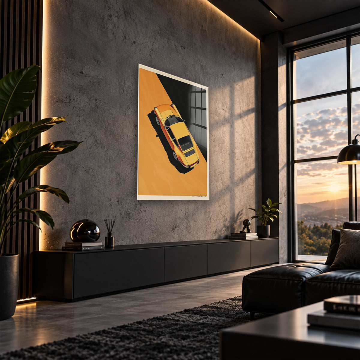 Acrylglas Wandbild - Black &amp; Yellow