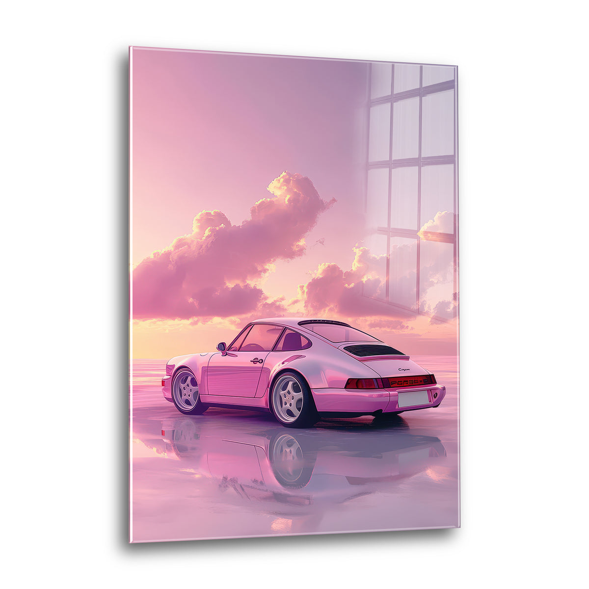 Acrylglas Wandbild - Pink Car