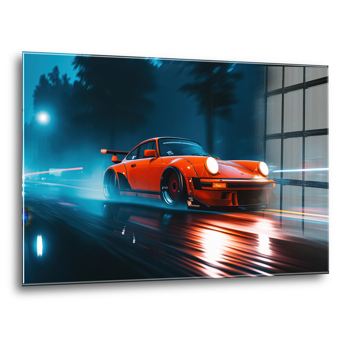 Acrylglas Wandbild -Orange Car