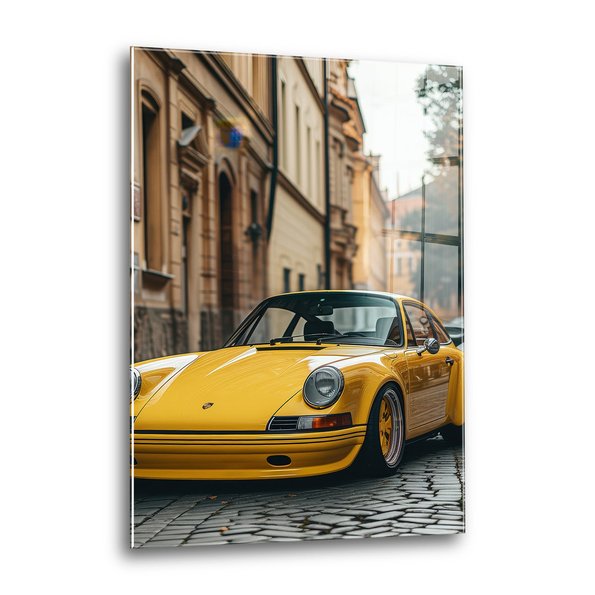 Acrylglas Wandbild -Yellow Car
