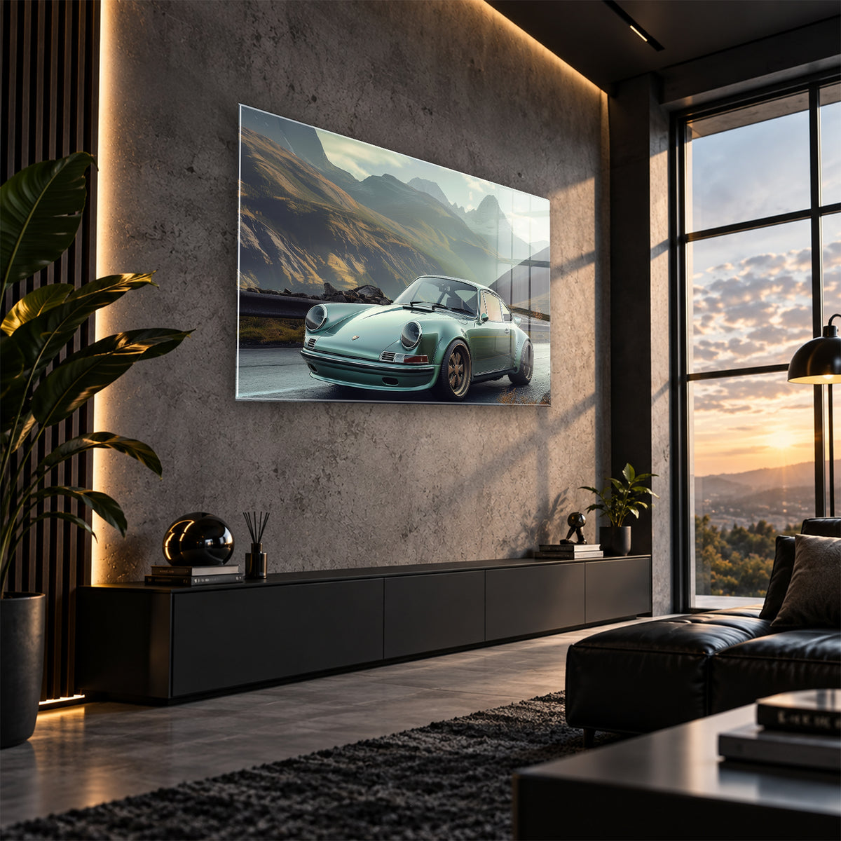 Acrylglas Wandbild -Mint Car