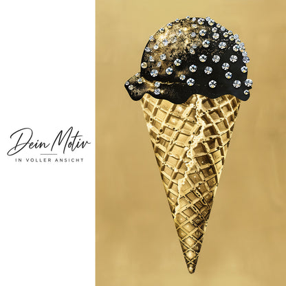 Acrylglas Wandbild - Golden Ice Cream
