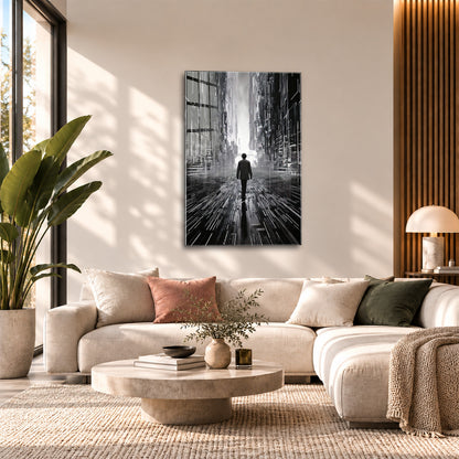 Acrylglas Wandbild - Man and Lines