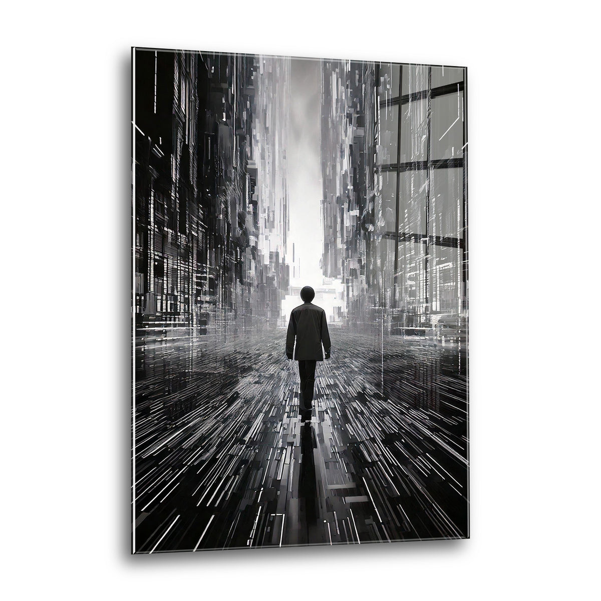 Acrylglas Wandbild - Man and Lines