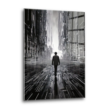 Acrylglas Wandbild - Man and Lines