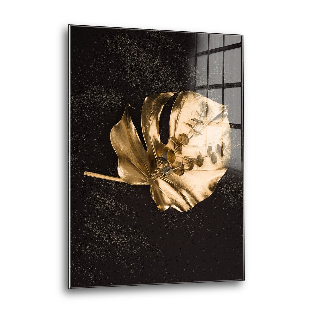Acrylglas Wandbild - Golden Leaf