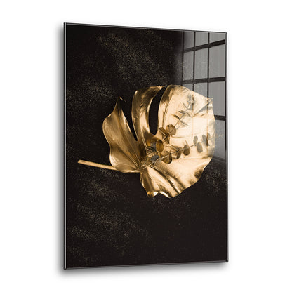 Acrylglas Wandbild - Golden Leaf