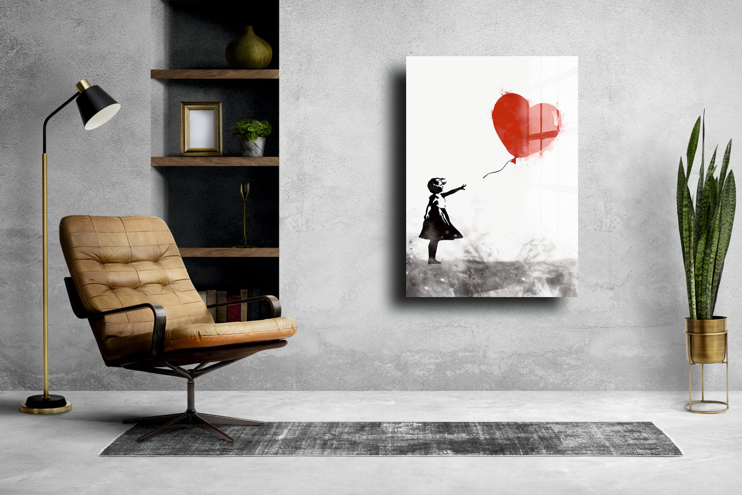 Acrylglas Wandbild - Ballonherz