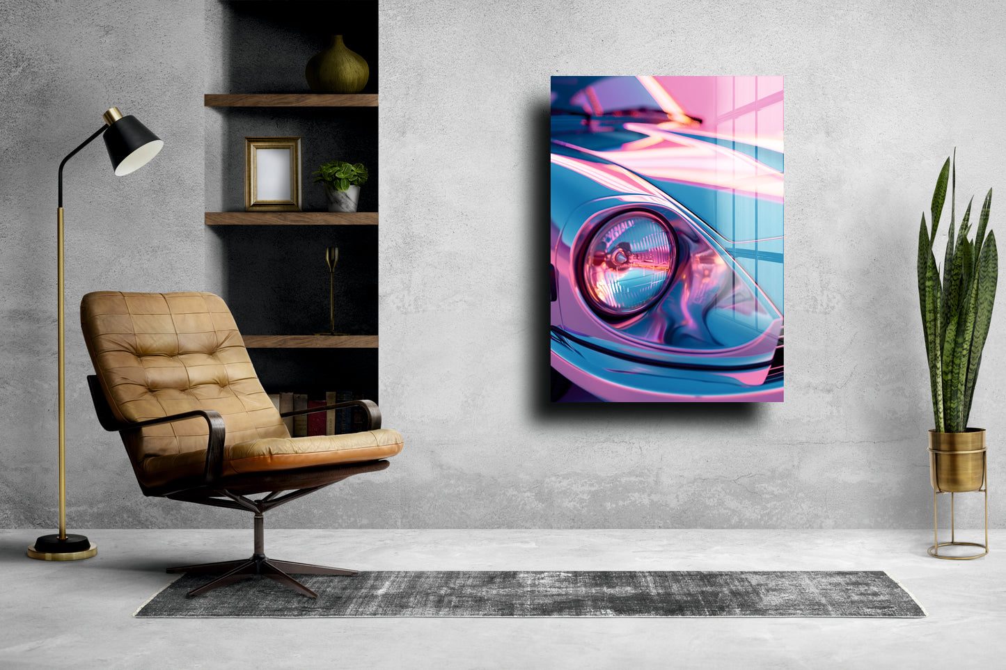 Acrylglas Wandbild - Car Pastell