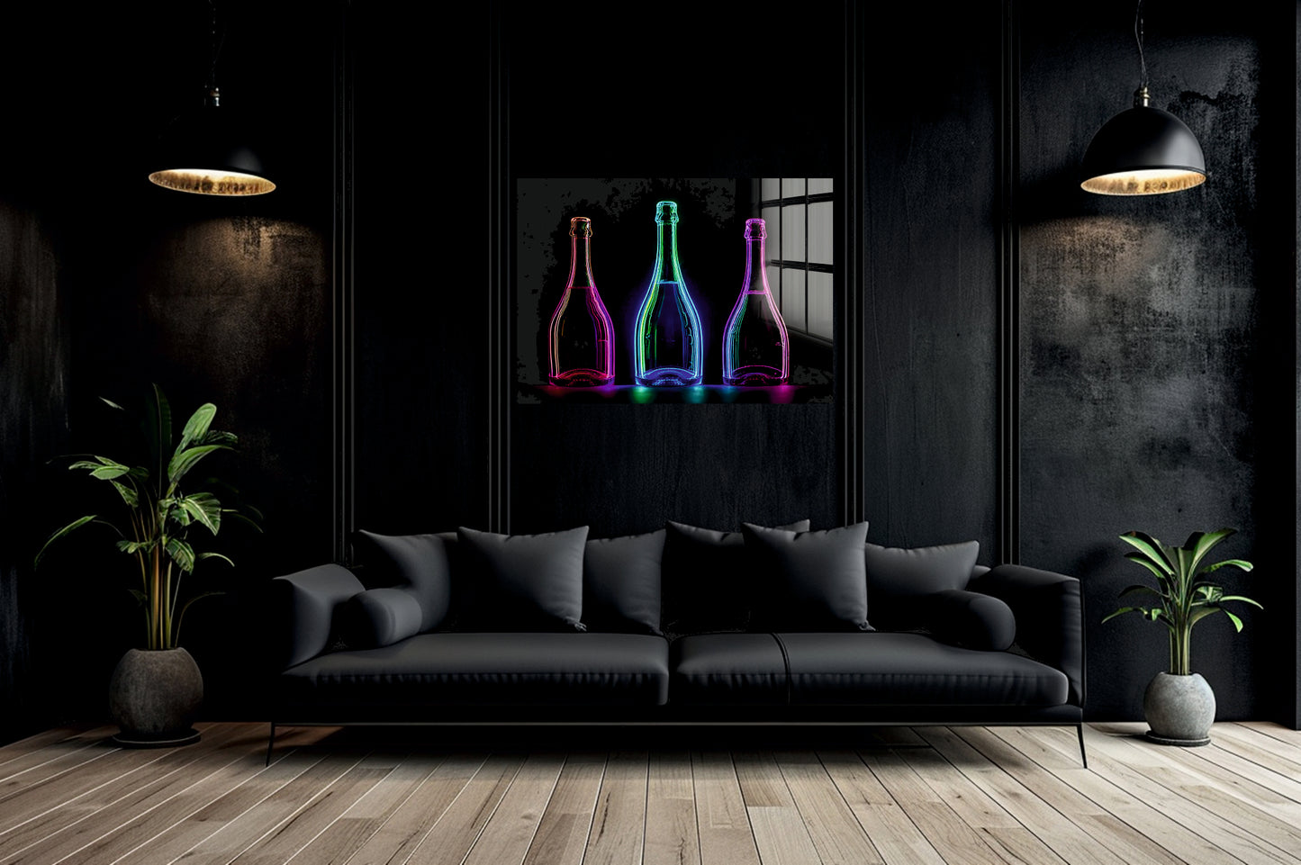 Acrylglas Wandbild - Champagner Neon