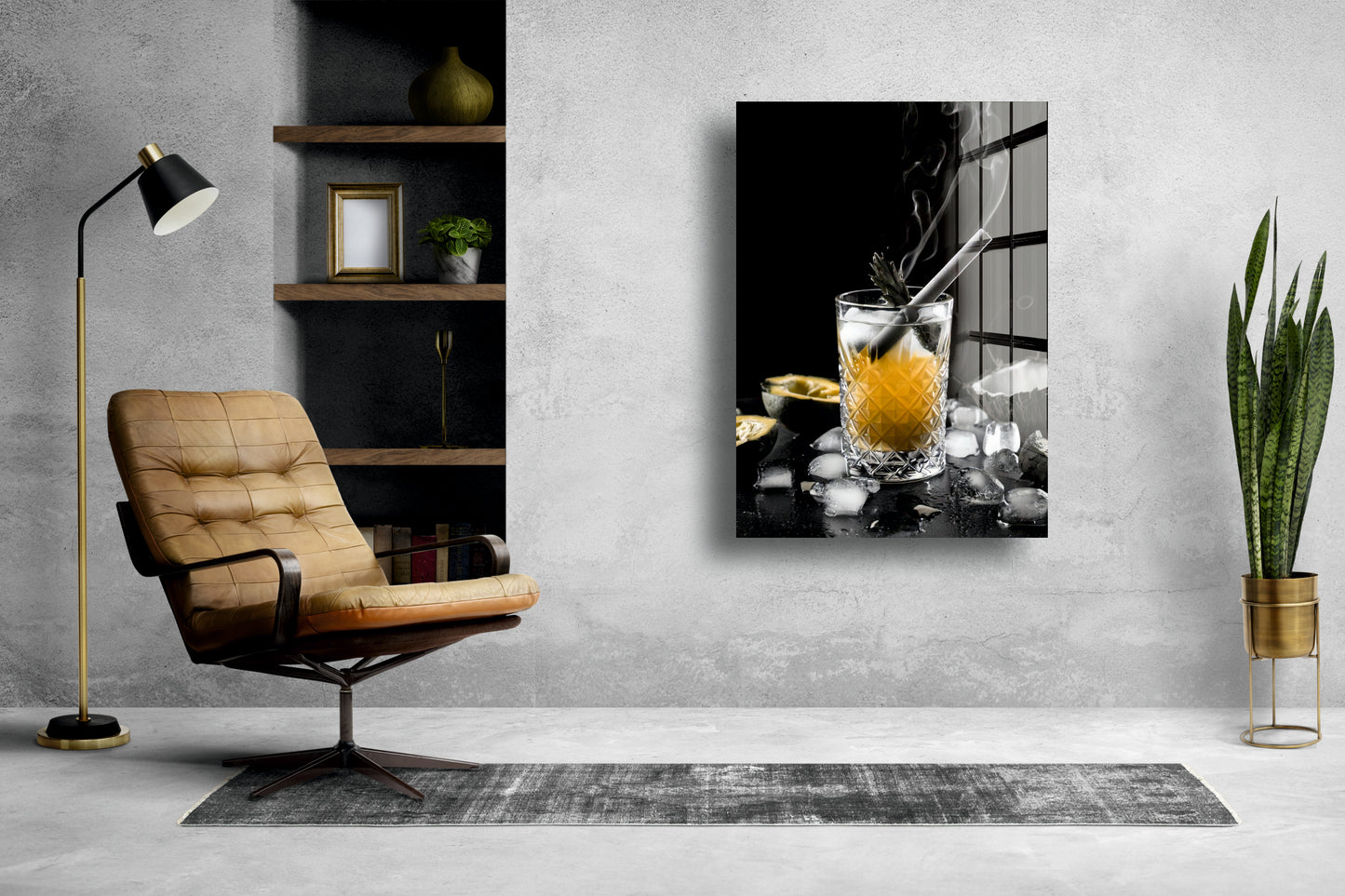 Acrylglas Wandbild - Cocktail und Zigarette