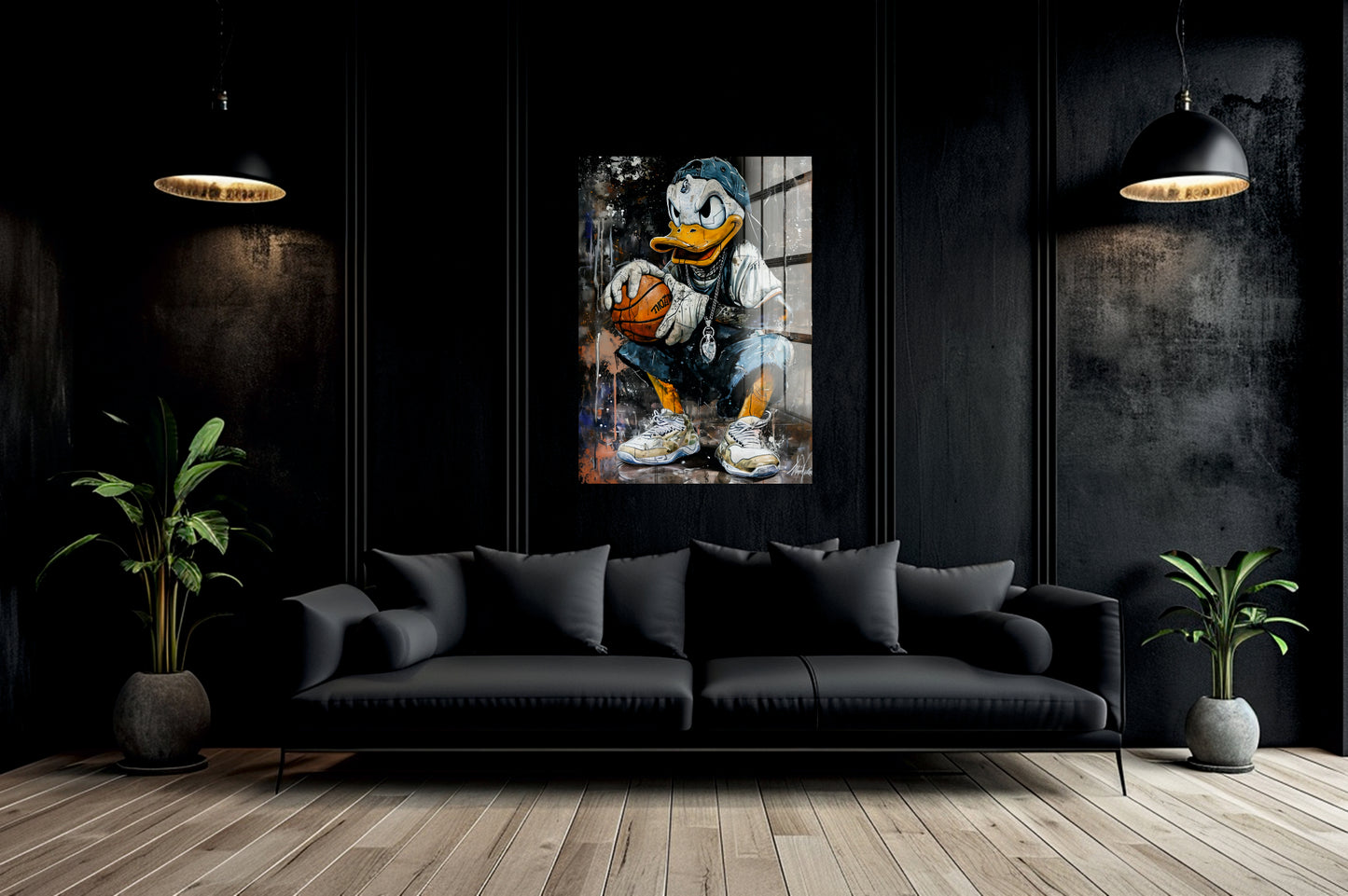 Acrylglas Wandbild - Duck Basketball