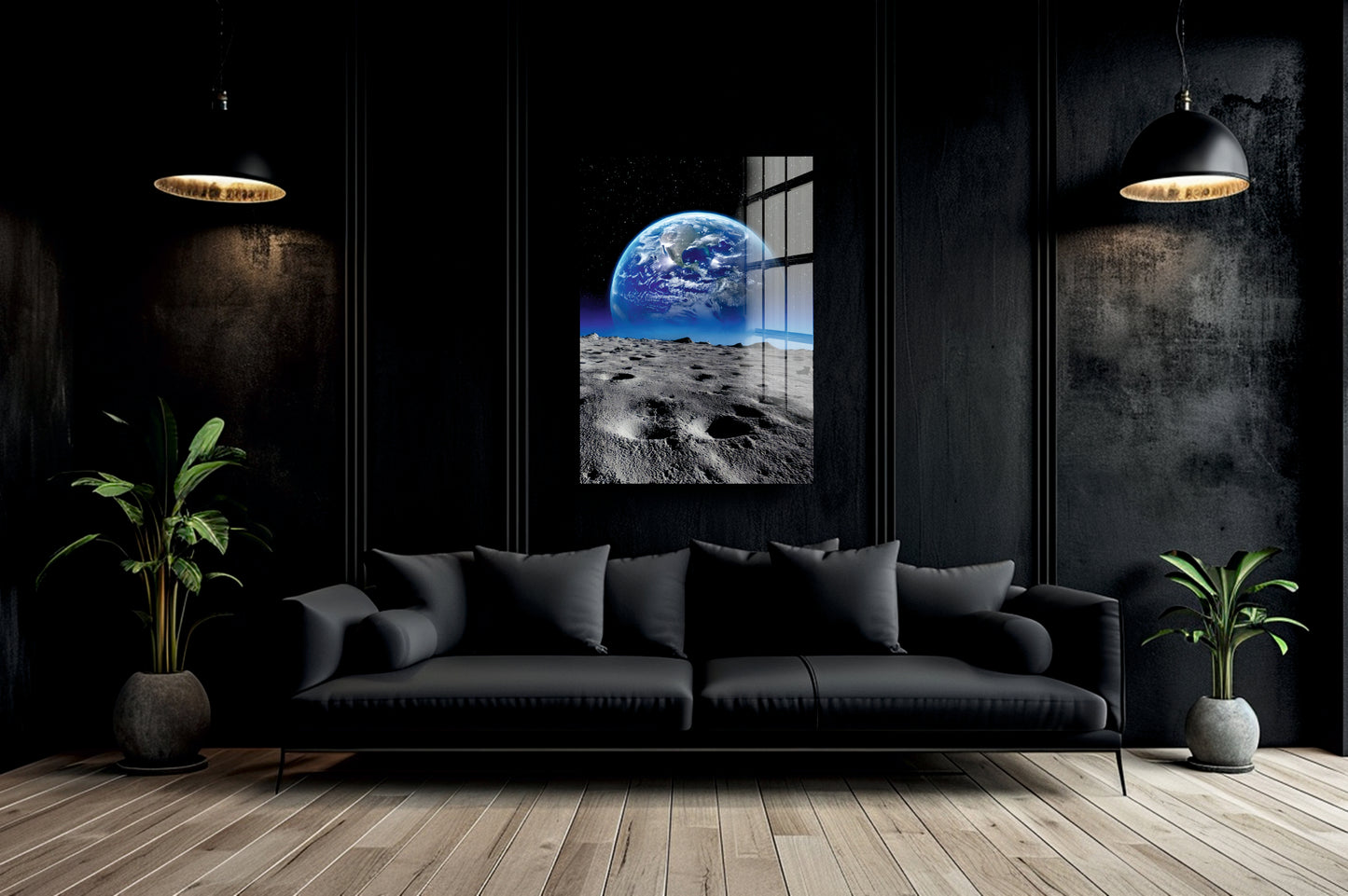 Acrylglas Wandbild - Mond und Erde