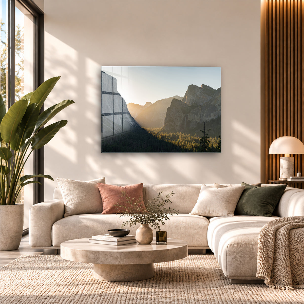 Acrylglas Wandbild - Forest in Sun