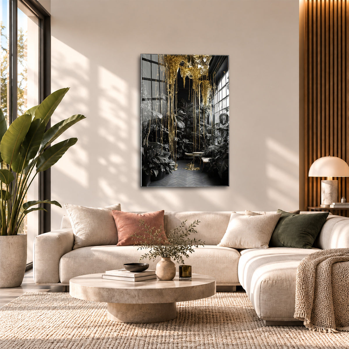 Acrylglas Wandbild - Golden Plant