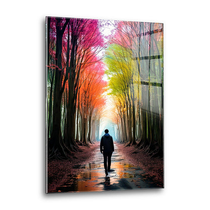 Acrylglas Wandbild - Colorful Trees