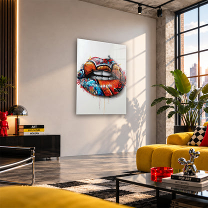 Acrylglas Wandbild - Colorful Lips