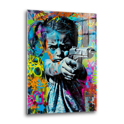 Acrylglas Wandbild - Girl Gun