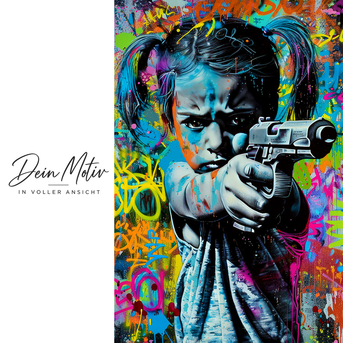 Acrylglas Wandbild - Girl Gun