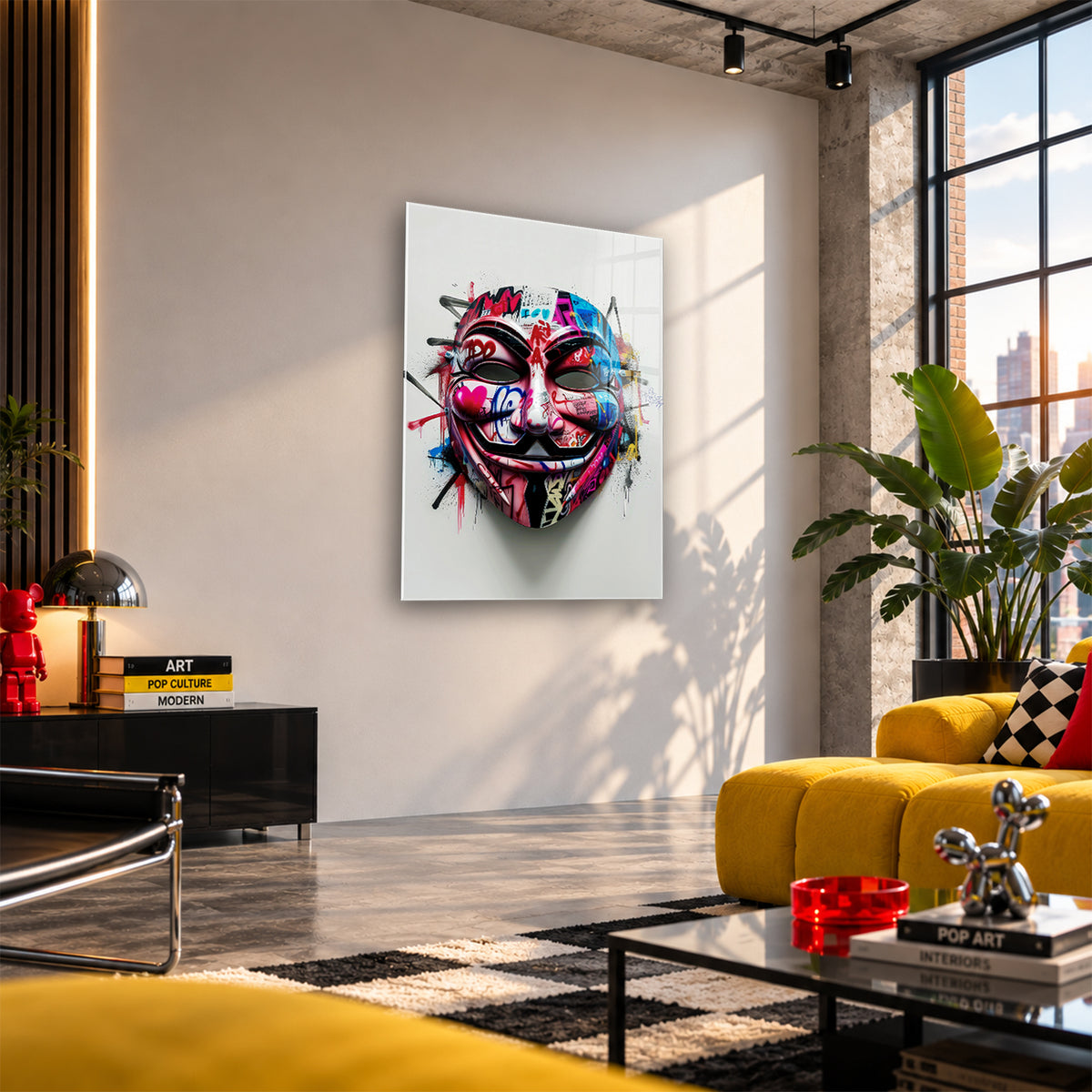 Acrylglas Wandbild - Graffiti Mask