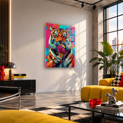 Acrylglas Wandbild - Tiger Icecream