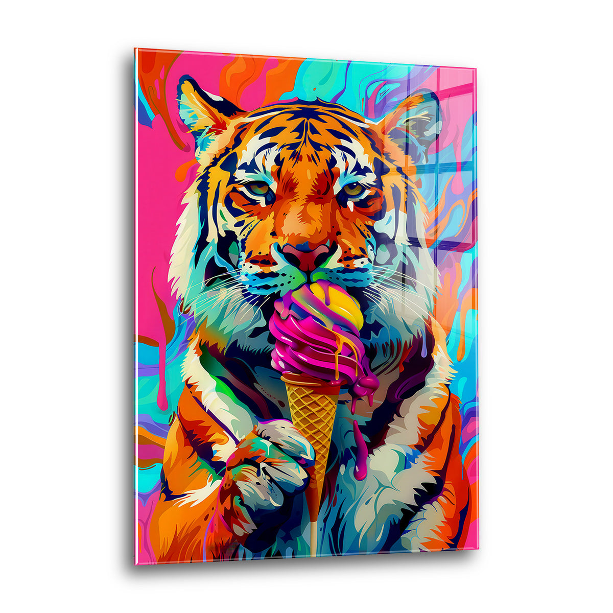 Acrylglas Wandbild - Tiger Icecream