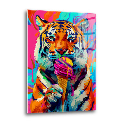 Acrylglas Wandbild - Tiger Icecream