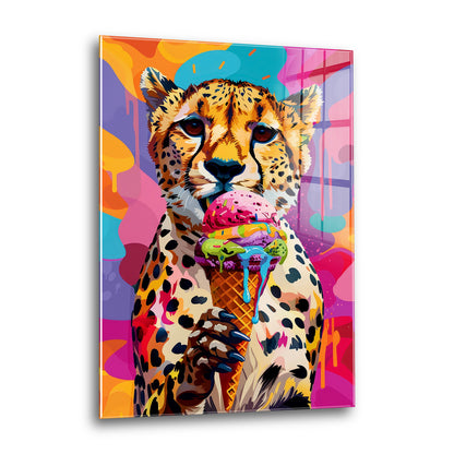 Acrylglas Wandbild - Gepard Icecream